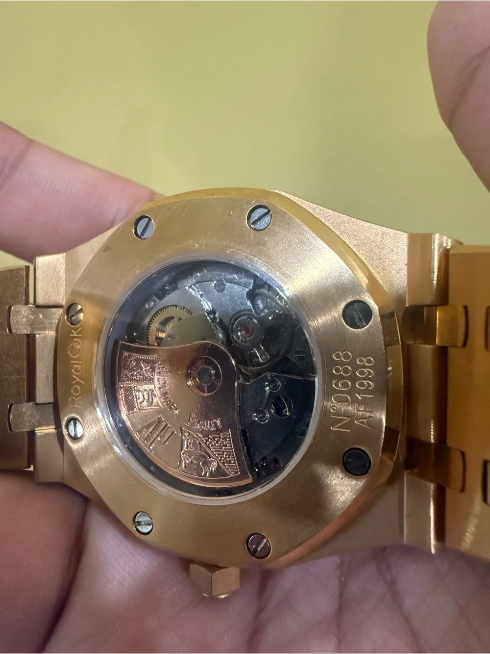 Gold Men's Stainless Steel Bracelet Watch - Black Dial
